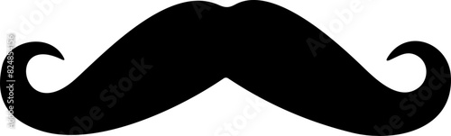 Mustache. Hipster mustache . Mustaches. Black silhouette of adult man mustaches. Symbol of Fathers day. Vector illustration