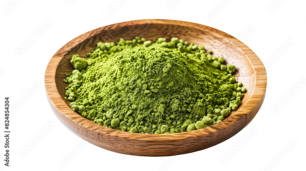 A wooden bowl filled with vibrant green powder, creating a visually striking contrast against the natural material of the bowl A wooden bowl filled with vibrant green powder, creating a visually striking contrast against the natural material of the bowl