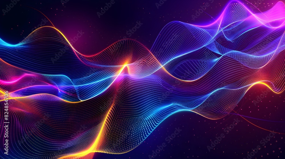 Mesmerizing Holographic Waves Vibrant Neon Gradient Patterns in a Futuristic Digital Landscape Mesmerizing Holographic Waves Vibrant Neon Gradient Patterns in a Futuristic Digital Landscape