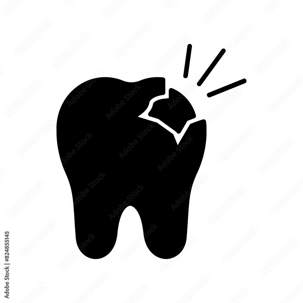 Obraz premium Dental care icon. black fill icon