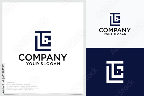 Square letter TC and C logo design template