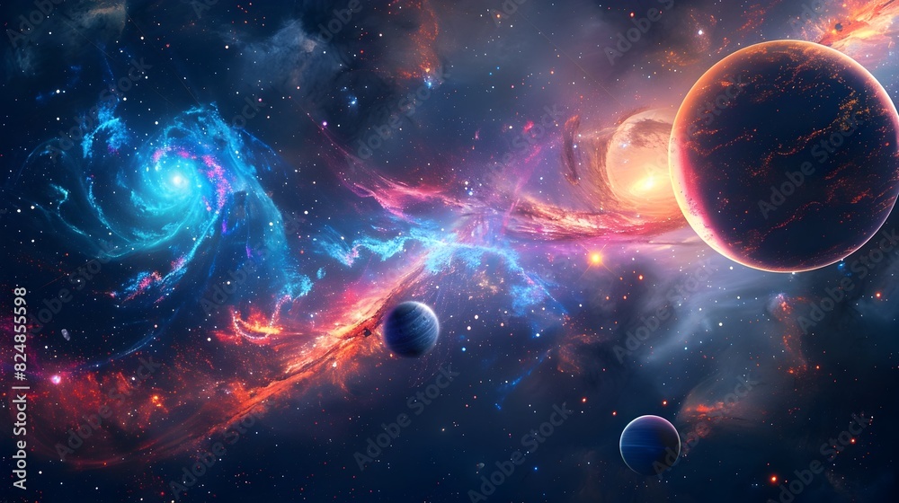 Captivating Cosmic Swirl Vibrant Interstellar Landscape for Futuristic Design Captivating Cosmic Swirl Vibrant Interstellar Landscape for Futuristic Design