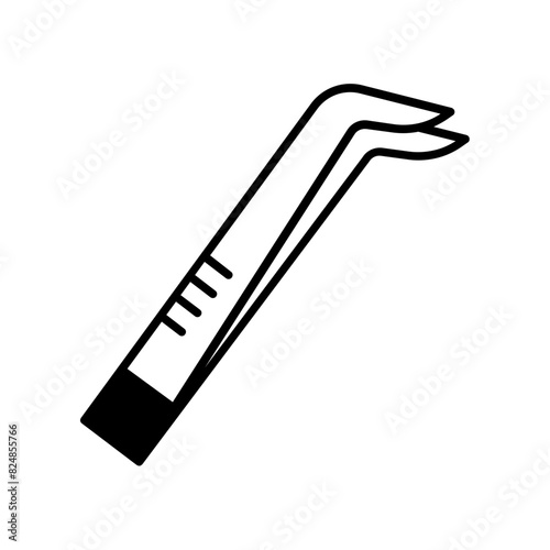 Tweezers icon. black fill icon