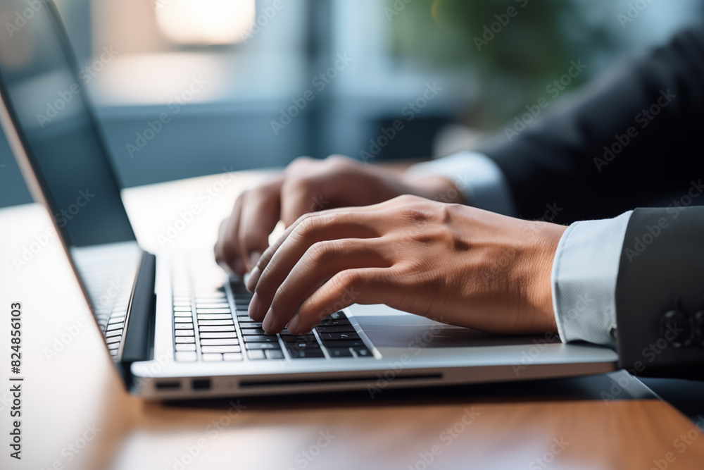 businessman hands closeup using laptop notebook businessman hands closeup using laptop notebook