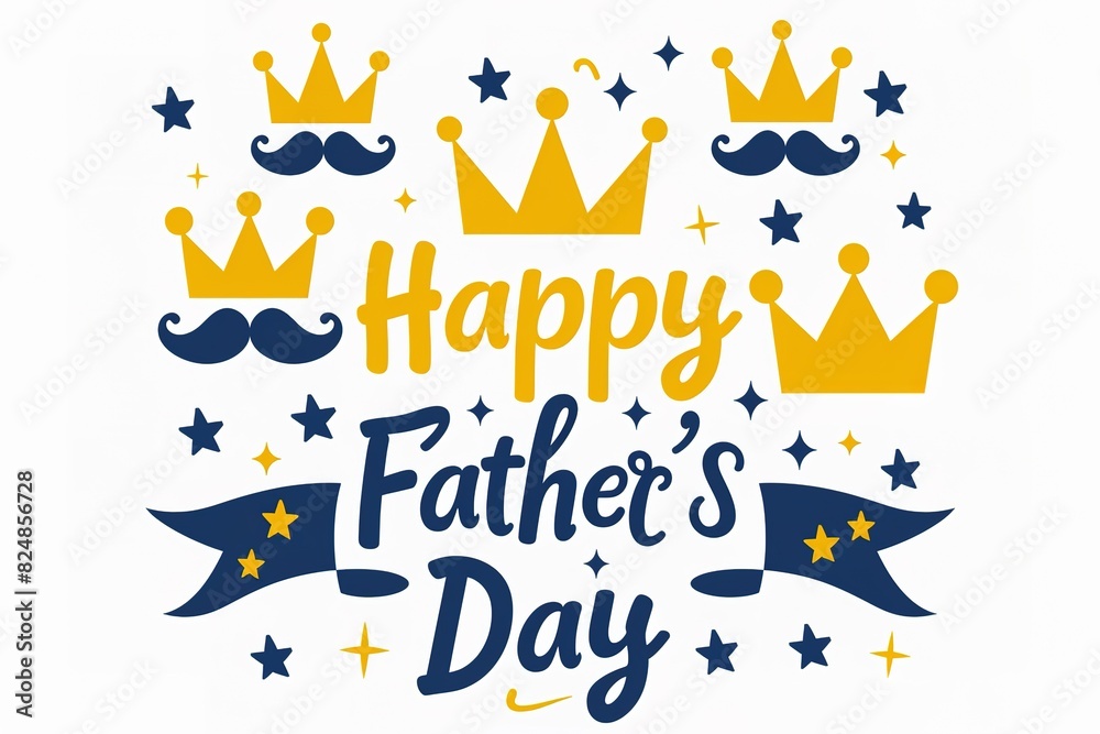 A Father's Day card featuring a mustache and hat, perfect for celebrating dad's special day.