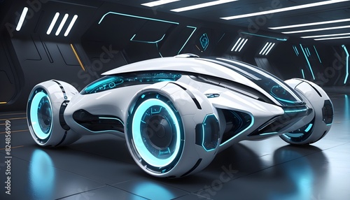  Produce a series of futuristic vehicle designs powered by advanced AI technology. 