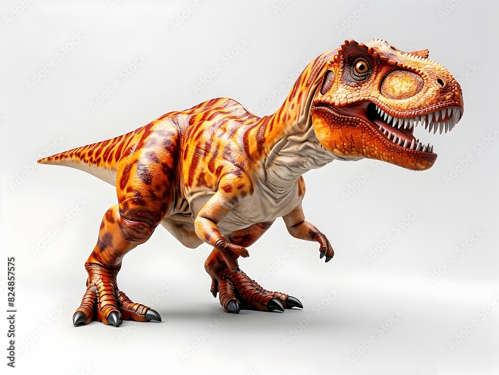D Dinosaur Model Isolated on White Background for Scientific Study D Dinosaur Model Isolated on White Background for Scientific Study