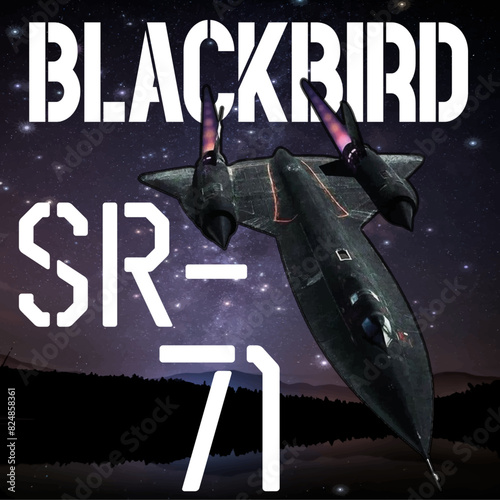 Ilustracion aeronave militar sr - 71 blackbird