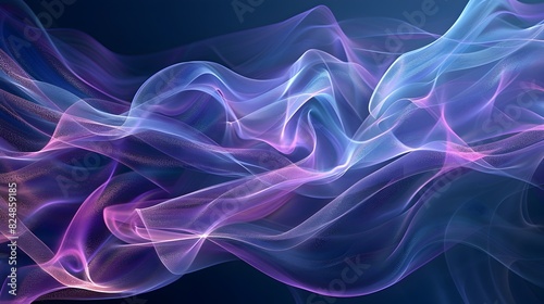 Captivating Digital Waveform Artwork in Harmonious Blue and Purple Hues