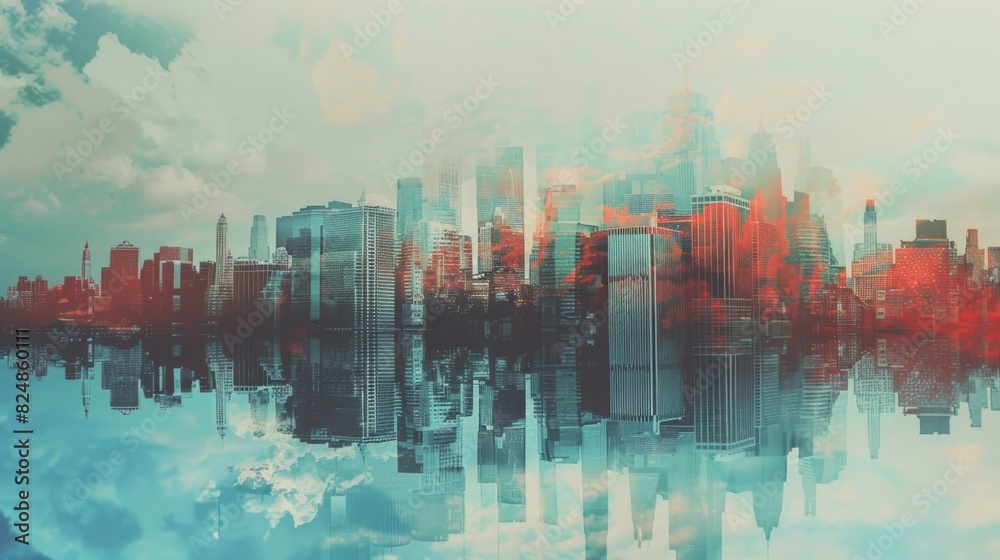 Obraz premium state of mind - city background concept with copy space