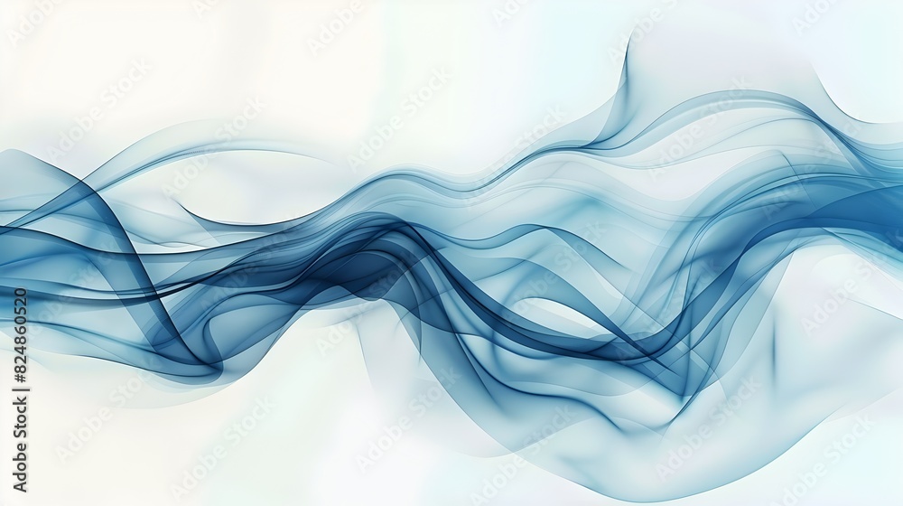 Blue Abstract Digital Waves with Flowing Fluid Lines and Clean Minimalist Background Blue Abstract Digital Waves with Flowing Fluid Lines and Clean Minimalist Background