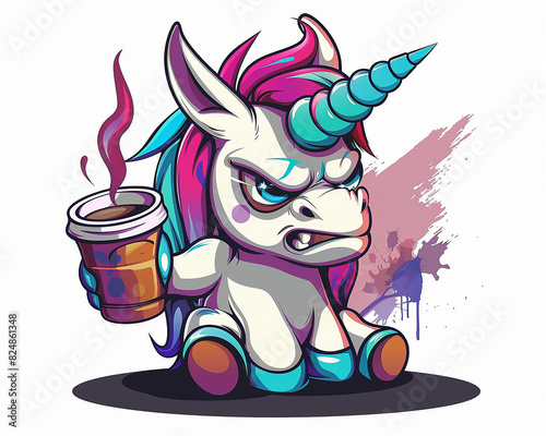 Einhorn mit Kaffee photo