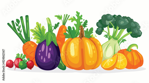 Fresh menu vegetables banner vector template. Vegan f