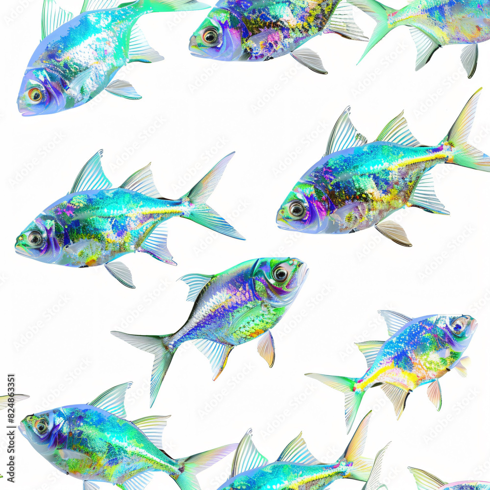 Fototapeta premium colorful fish, iridescent fish, underwater scene, 