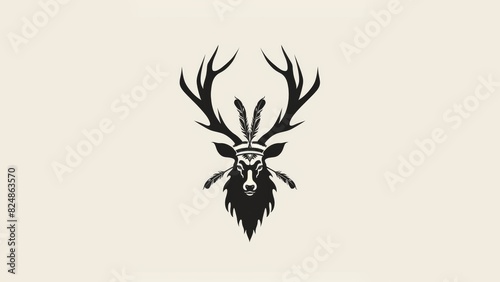 a logo of an elk with a headdress © Xabi