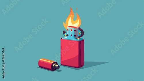 Gasoline lighter. Plastic cartoon smoking igniter ico photo