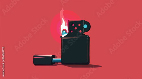 Gasoline lighter. Plastic cartoon smoking igniter ico photo