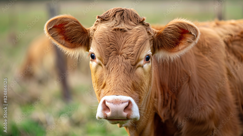 Curious cow close up. A close up portrait of a brown cow with soft focus background, perfect for agricultural or livestock themes. Curious cow close up. A close up portrait of a brown cow with soft focus background, perfect for agricultural or livestock themes.