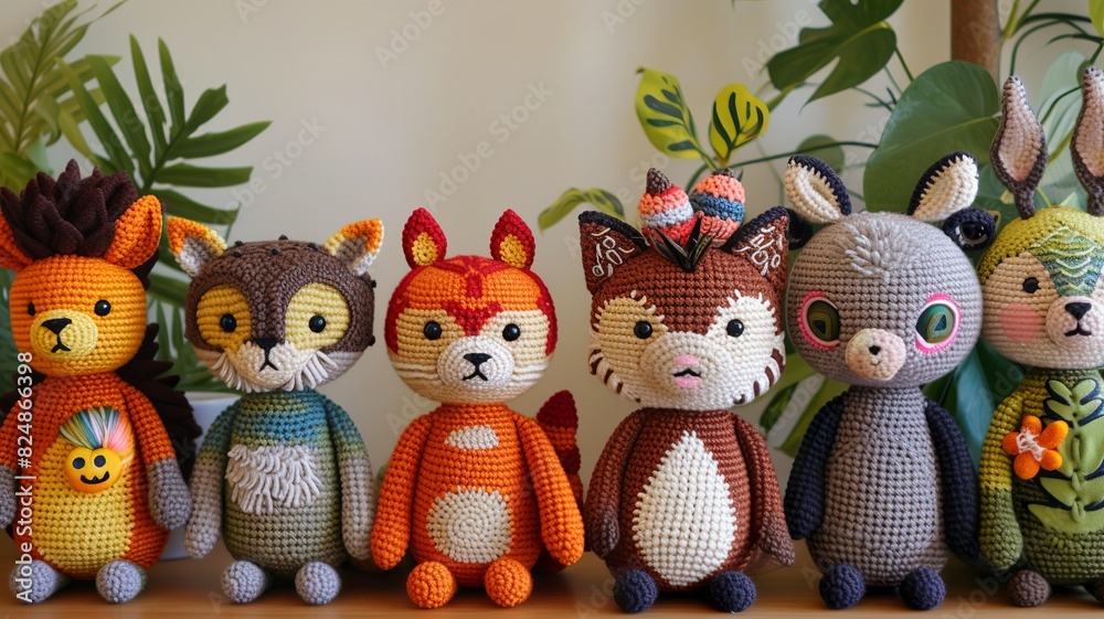 unique handmade gift, crochet cute animal, amigurumi animal, AI generated image unique handmade gift, crochet cute animal, amigurumi animal, AI generated image