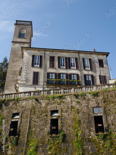 Old building along the Martesana canal at Vaprio, Milan photo