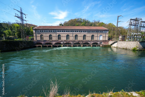 Hydroelectric power plant Bertini along the Adda river, Italy photo