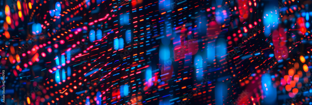 Obraz premium Digital backdround ideal for technological operations, neural networks, AI, data transmission and encryption, digital archives, audio and visual representations, scientific research