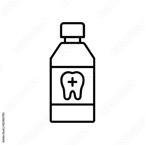 alcohol for tooth icon. outline icon