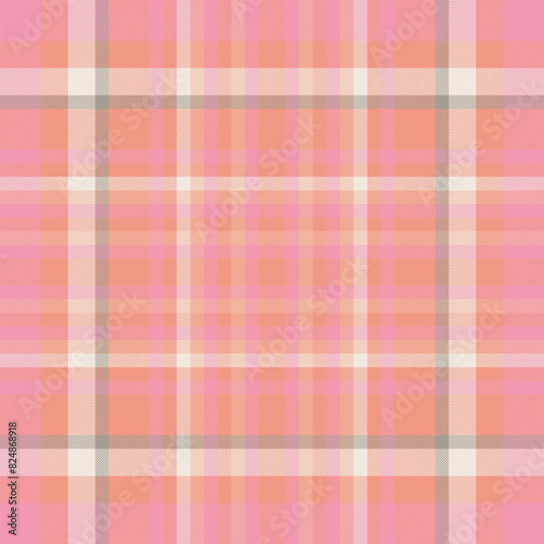 Check texture vector of textile fabric plaid with a background tartan pattern seamless.