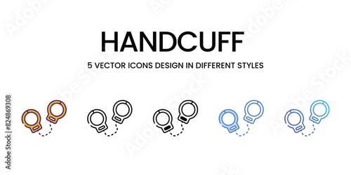 Handcuff  Icons different style vector stock illustration