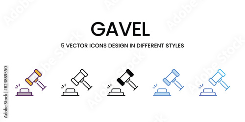 Gavel  Icons different style vector stock illustration