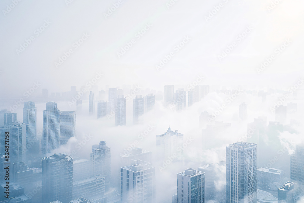 cityscape with tall buildings shrouded in thick fog creating a calm and quiet urban scene with diffused light cityscape with tall buildings shrouded in thick fog creating a calm and quiet urban scene with diffused light