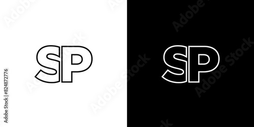Letter S and P, SP logo design template. Minimal monogram initial based logotype.