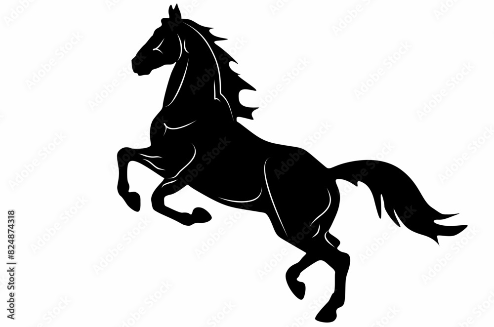 Fototapeta premium horse silhouette vector isolated on white background, logo icon