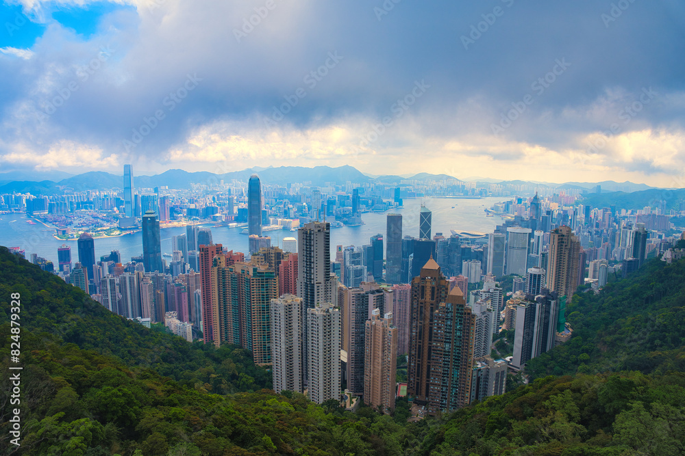 Obraz premium 香港ヴィクトリアピークからの景色 山頂凌霄閣 | 摩天台428 View from Victoria Peak, Hong Kong