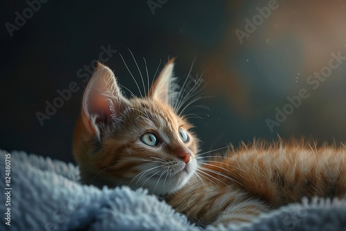 an adorable lovely cat, a beautiful eye pet cat