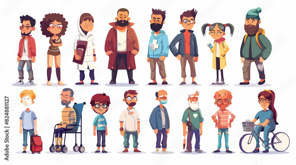 Ill people characters Cartoon Vector style vector designs