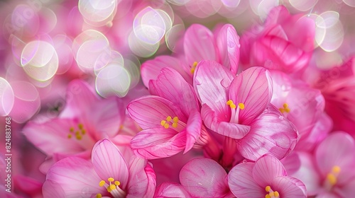   A cluster of pink blossoms surrounded by more pink blossoms