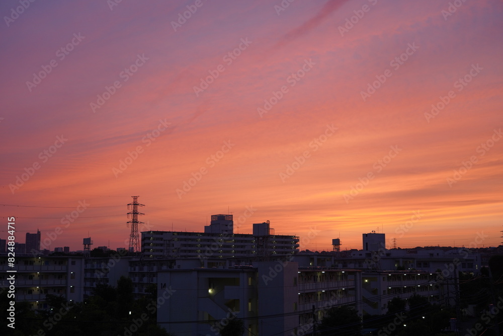 sunset over the city sunset over the city