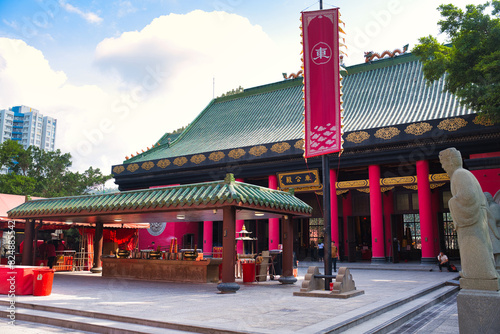 Cuadro en lienzo 香港の有名なお寺・車公廟　Sha Tin Che Kung Temple, Hong Kong　沙田車公廟