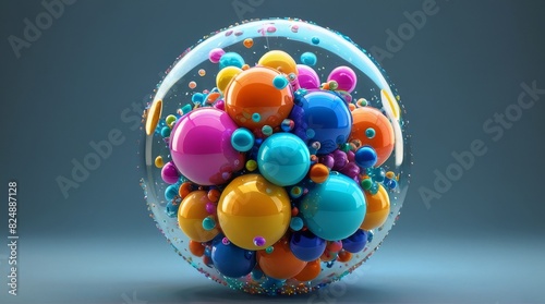 Enchanting Bubble Orb: Vibrant 3D Artwork