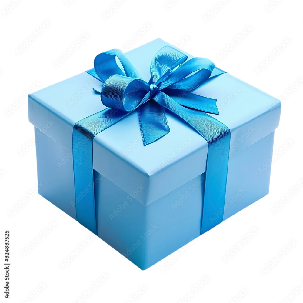 blue gift box with blue ribbon isolated nobackground blue gift box with blue ribbon isolated nobackground