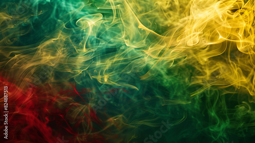 A smoke in the colors of the Rasta flag photo