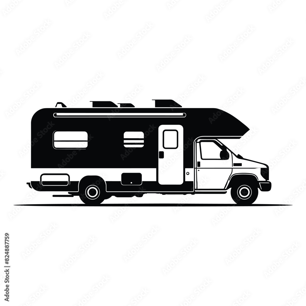 Recreational vehicle graphic silhouette vector Recreational vehicle graphic silhouette vector
