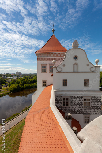 Old castle on the banks of the Neman River in the city of Grodno, Belarus