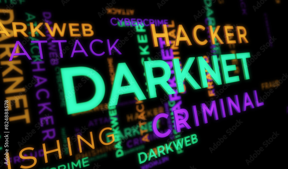 Darknet kinetic text abstract concept illustration
