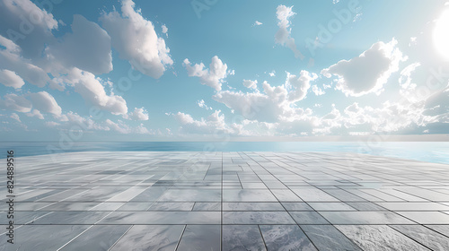 Wide marble floor, car advertising background