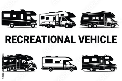 Recreational vehicle graphic silhouette vector