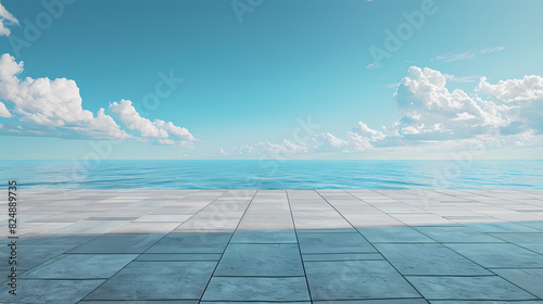 Wide marble floor, car advertising background