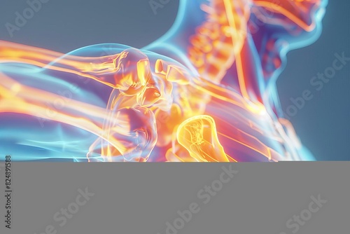 painful shoulder joints anatomy with frozen shoulder and impingement syndrome 3d medical illustration