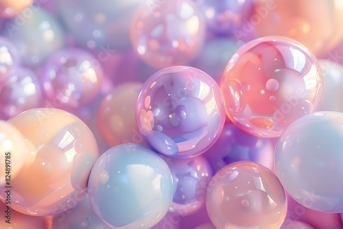 3d render of abstract spheres in pastel colors  background for web design or print on demand products  